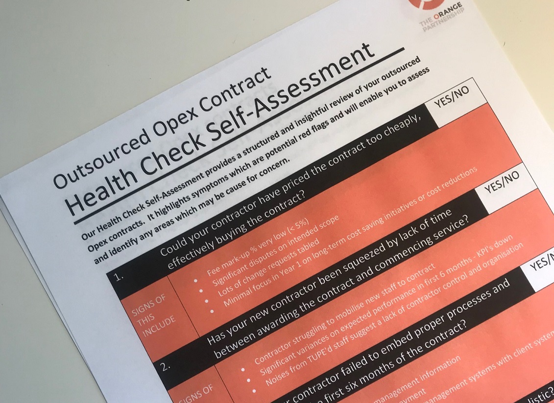 Outsourced Opex Contract?  Our quick Health Check Self Assessment will allow you to assess potential risks